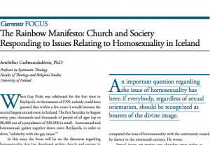The Rainbow Manifesto: Church and Society Responding to Issues Relating to Homosexuality in Iceland