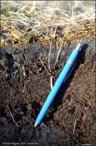 Ash layer from Eyjafjallajökull 2010, four years later